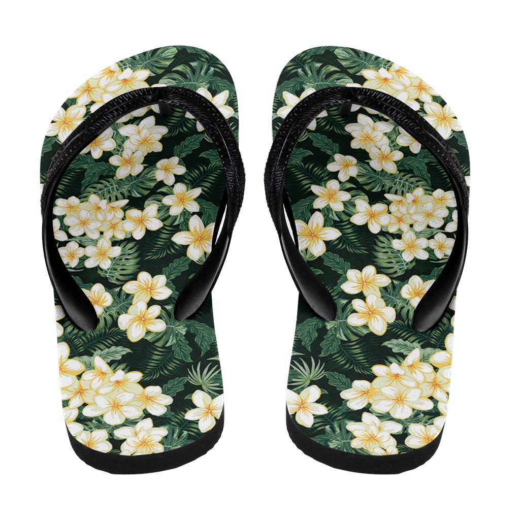 Hawaii Plumeria Tropical Leaves Flip Flops Monstera Calathea Palm Fronds