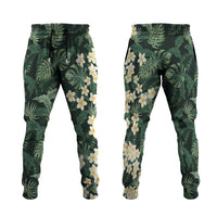 Hawaii Plumeria Tropical Leaves Jogger Pants Monstera Calathea Palm Fronds
