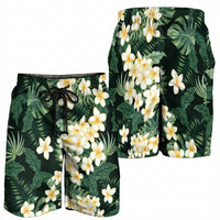 Hawaii Plumeria Tropical Leaves Shorts for Men Monstera Calathea Palm Fronds