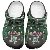 Hawaii Rainbow Warriors Clogs Shoes Polynesian Motif Black Color