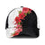 Hawaii Red Hibiscus Flowers Classic Cap Polynesian Pattern Half Black White Version - Polynesian Pride