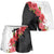 Hawaii Red Hibiscus Flowers Shorts for Women Polynesian Pattern Half Black White Version - Polynesian Pride