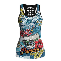 Hawaii Santa Skeleton Surfing Personalized Hollow Tank Top Mele Kalikimaka i Iulai!