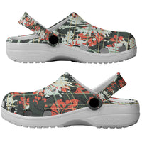 Hawaii Tartan With Hibiscus Clogs Shoes Polynesian Pattern Vintage