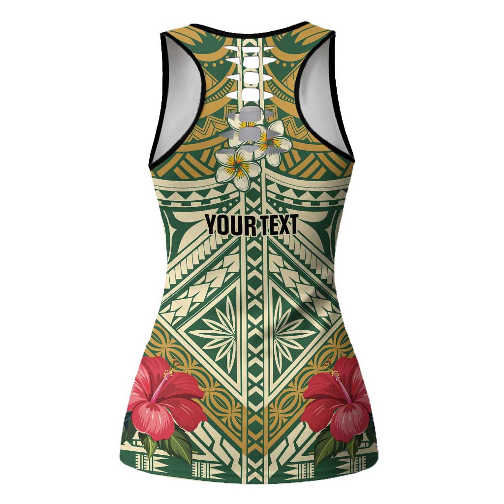 Hawaii Tiki Mask Personalized Hollow Tank Top Mele Kalikimaka i Iulai!