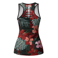Hawaii Tiki Surfing Hollow Tank Top Mele Kalikimaka i Iulai!