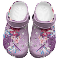 Hawaii Tropical Flowers Clogs Shoes Polynesian Tattoo Lavender