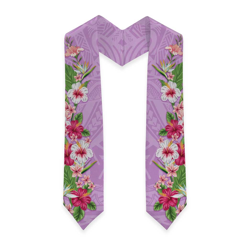 Hawaii Tropical Flowers Graduation Stole Lavender Polynesian Tattoo Art