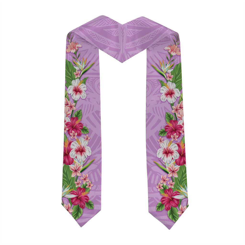 Hawaii Tropical Flowers Graduation Stole Lavender Polynesian Tattoo Art