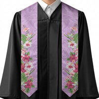 Hawaii Tropical Flowers Graduation Stole Lavender Polynesian Tattoo Art