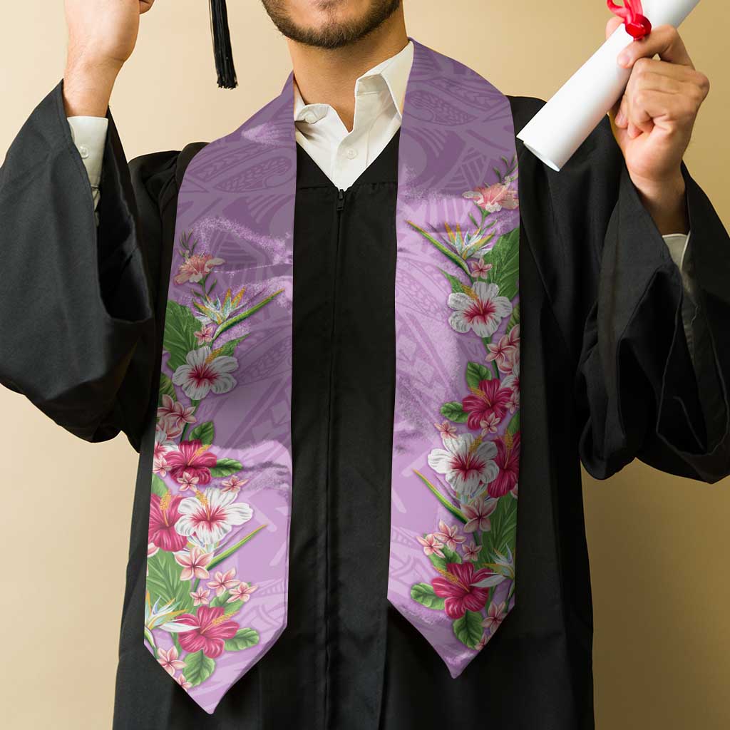 Hawaii Tropical Flowers Graduation Stole Lavender Polynesian Tattoo Art LT05
