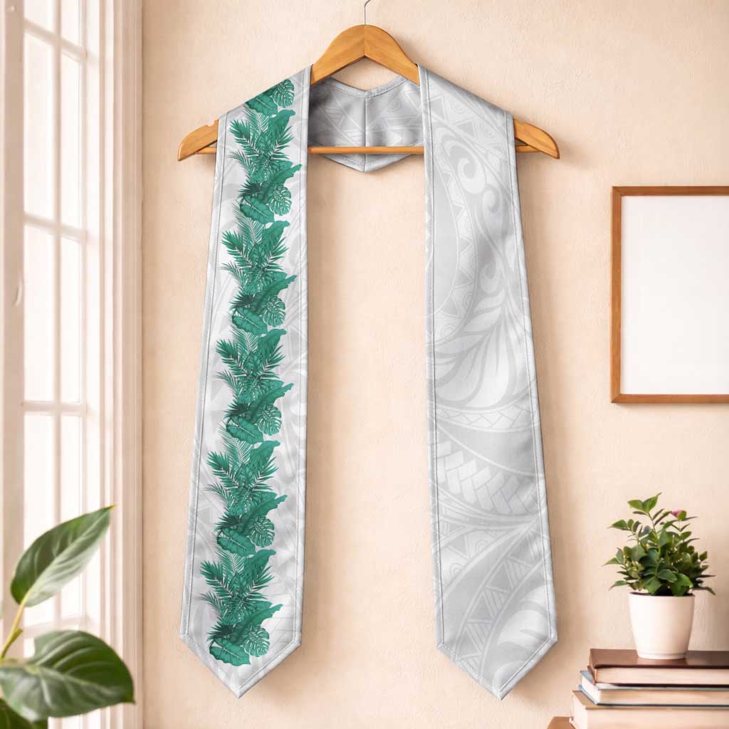 Hawaii Tropical Leaves Graduation Stole Polynesian Pattern