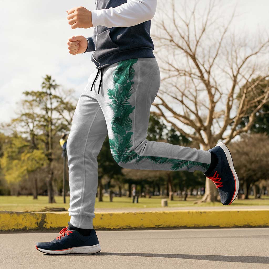 Hawaii Tropical Leaves Jogger Pants Polynesian Pattern