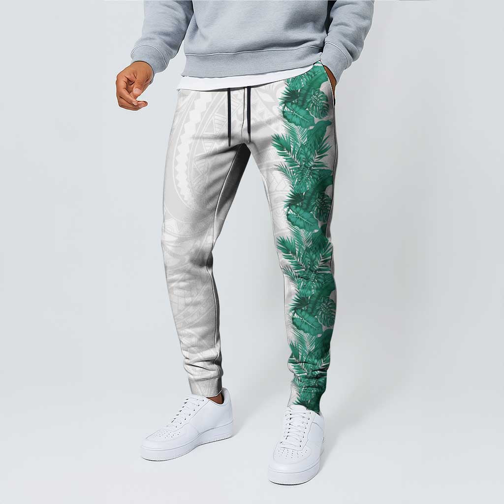 Hawaii Tropical Leaves Jogger Pants Polynesian Pattern