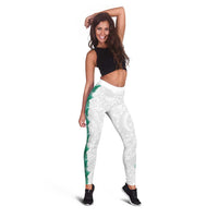 Hawaii Tropical Leaves Leggings Polynesian Pattern