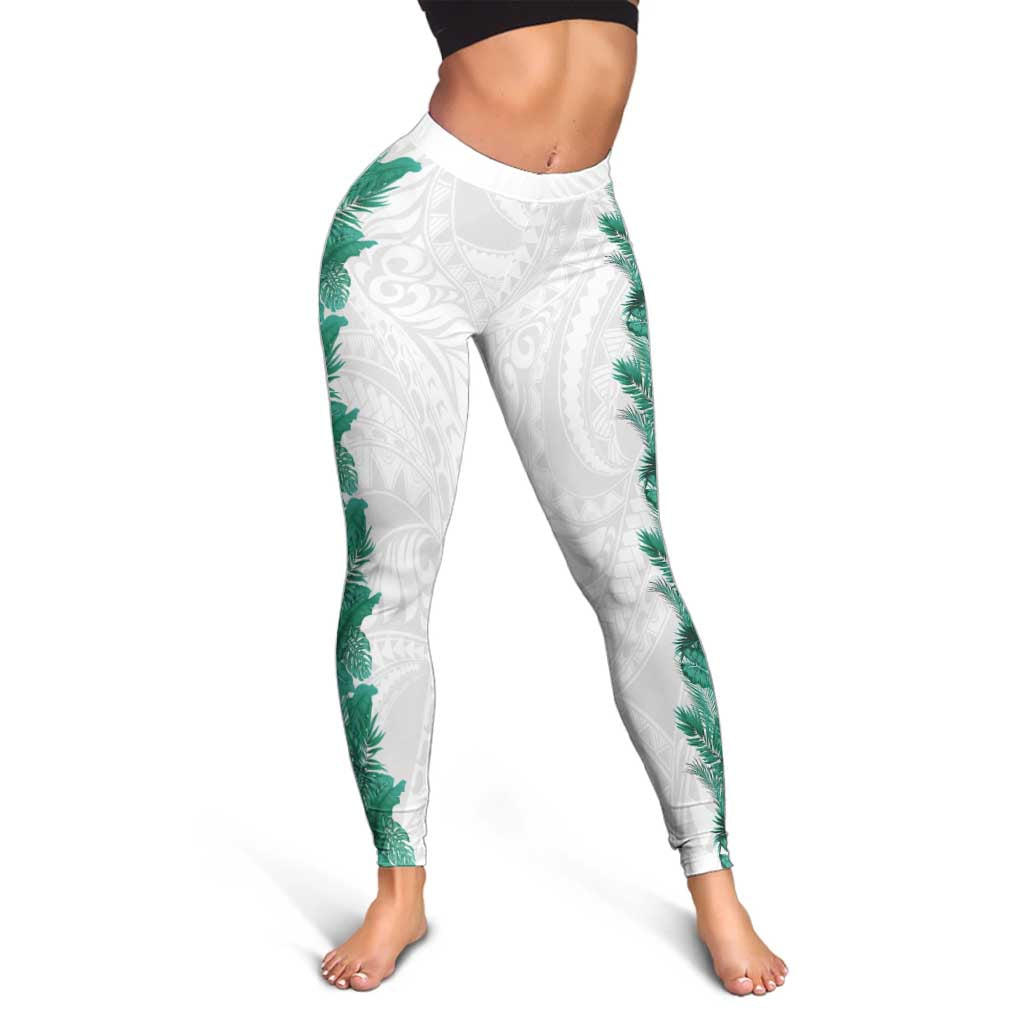 Hawaii Tropical Leaves Leggings Polynesian Pattern