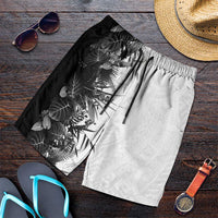 Hawaii Tropical Plant Monochrome Shorts for Men Vibrant Polynesian Pattern LT01 Black - Polynesian Pride