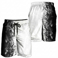 Hawaii Tropical Plant Monochrome Shorts for Men Vibrant Polynesian Pattern LT01 - Polynesian Pride