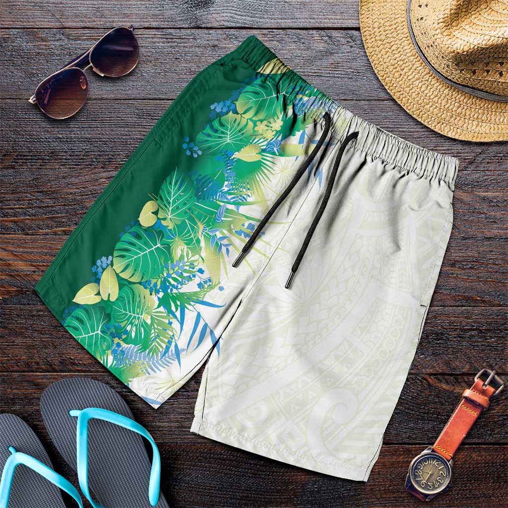 Hawaii Tropical Plant Omaomao Shorts for Men Vibrant Polynesian Pattern