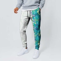 Hawaii Tropical Plant Teal Jogger Pants Vibrant Polynesian Pattern LT01 - Polynesian Pride
