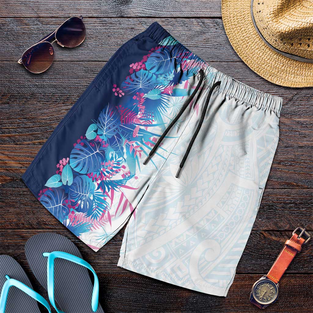 Hawaii Tropical Plant UliUli Shorts for Men Vibrant Polynesian Pattern