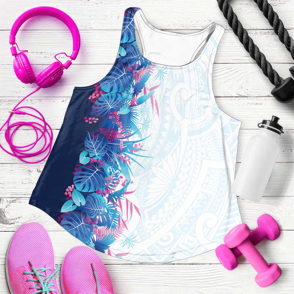 Hawaii Tropical Plant UliUli Women Racerback Tank Vibrant Polynesian Pattern