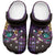 Hawaiian Abstract Sea Turtle Clogs Shoes Polynesian Tapa Art and Kakau Tattoo Purple WaterColor - Polynesian Pride
