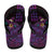 Hawaiian Abstract Sea Turtle Flip Flops Polynesian Tapa Art and Kakau Tattoo Purple WaterColor - Polynesian Pride