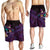 Hawaiian Abstract Sea Turtle Shorts for Men Polynesian Tapa Art and Kakau Tattoo Purple WaterColor - Polynesian Pride