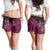 Hawaiian Abstract Sea Turtle Shorts for Women Polynesian Tapa Art and Kakau Tattoo Pink WaterColor - Polynesian Pride