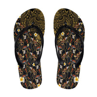 Hawaiian and Japanese Flip Flops Polynesian Tattoo with Japanese Culture Kintsugi Style