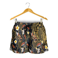 Hawaiian and Japanese Shorts for Women Polynesian Tattoo with Japanese Culture Kintsugi Style