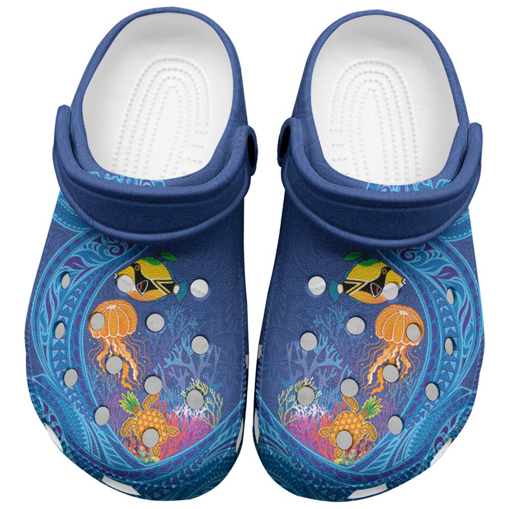 Hawaiian Funny Fruits Sea Animals Clogs Shoes Mango Reef Triggerfish and Pineapple Turtle and Mandarin Jellyfish