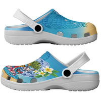 Hawaiian Funny Pineapple Surfing Clogs Shoes Beach with Tribal Kakau and Plumeria LT03 - Polynesian Pride