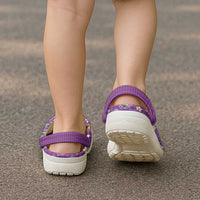 Hawaiian Island Shapes-Iconic Landscape Clogs Shoes with Plumeria and Palaka Purple Color LT03 - Polynesian Pride