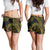 Hawaiian Kakau Art and Hisbiscus Tattoo Shorts for Women Tribal Pattern-Reggae Style - Polynesian Pride