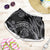 Hawaiian Kakau Art and Hisbiscus Tattoo Shorts for Women Tribal Pattern-Silver Style - Polynesian Pride