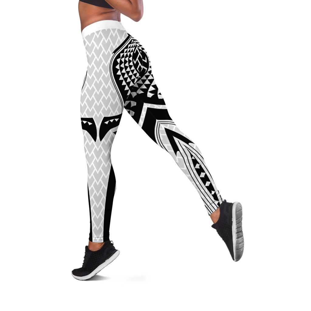 Hawaiian Kakau Art Tattoos Aquaman Style Leggings White Version - Polynesian Pride