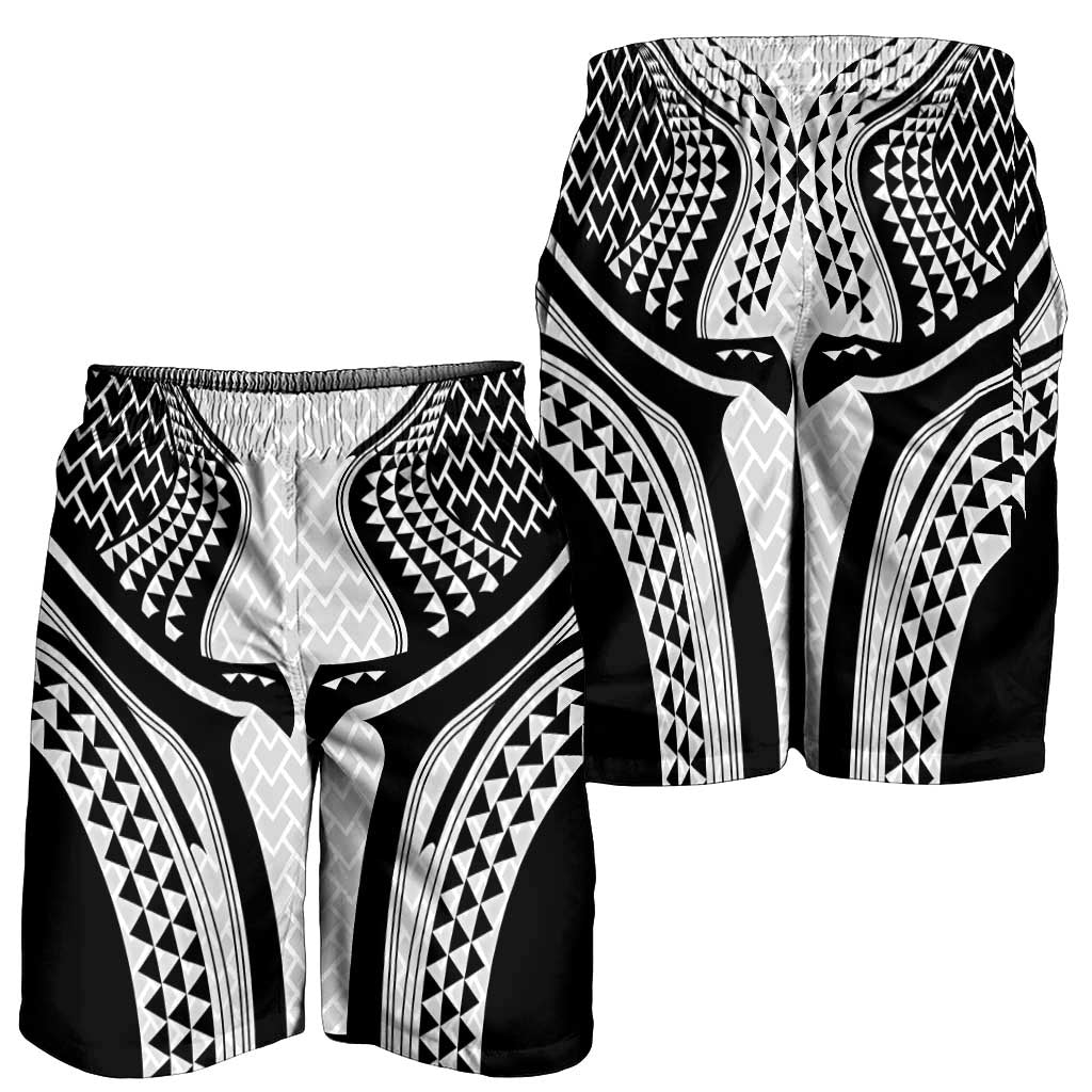 Hawaiian Kakau Art Tattoos Aquaman Style Shorts for Men White Version - Polynesian Pride