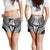 Hawaiian Kakau Art Tattoos Aquaman Style Shorts for Women White Version - Polynesian Pride