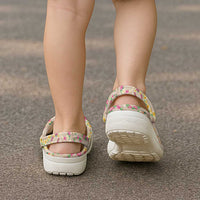 Hawaiian Kakau Tattoo Leis and Palaka Pattern Clogs Shoes Traditional Aloha Tribal Beige Color LT03 - Polynesian Pride