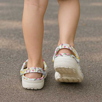 Hawaiian Kakau Tattoo Leis and Palaka Pattern Clogs Shoes Traditional Aloha Tribal White Color LT03 - Polynesian Pride