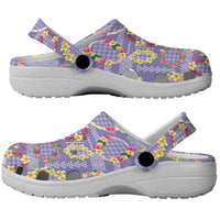 Hawaiian Leis Clogs Shoes Kakau Tattoos and Palaka Pastel Purple Color LT03 - Polynesian Pride