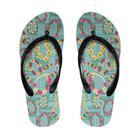 Hawaiian Leis Flip Flops Kakau Tattoos and Palaka Pastel Teal Color