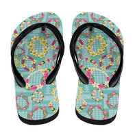 Hawaiian Leis Flip Flops Kakau Tattoos and Palaka Pastel Teal Color