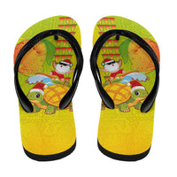 Hawaiian Mango Mele Kalikimaka Flip Flops Santa Claus Surfing with Mango Christmas Turtle