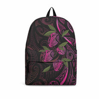 Hawaiian Mango Tribal Tattoo Backpack Pink Pacific Traditional Pattern