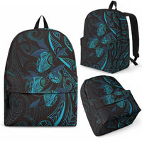 Hawaiian Mango Tribal Tattoo Backpack Teal Pacific Traditional Pattern