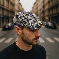 Hawaiian Ocean Seashells Jeff Hat Black Palaka Pattern LT01 - Polynesian Pride