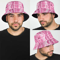 Hawaiian Ohia Lehua Lei Bucket Hat Plaid Palaka Akala Pattern - Polynesian Pride